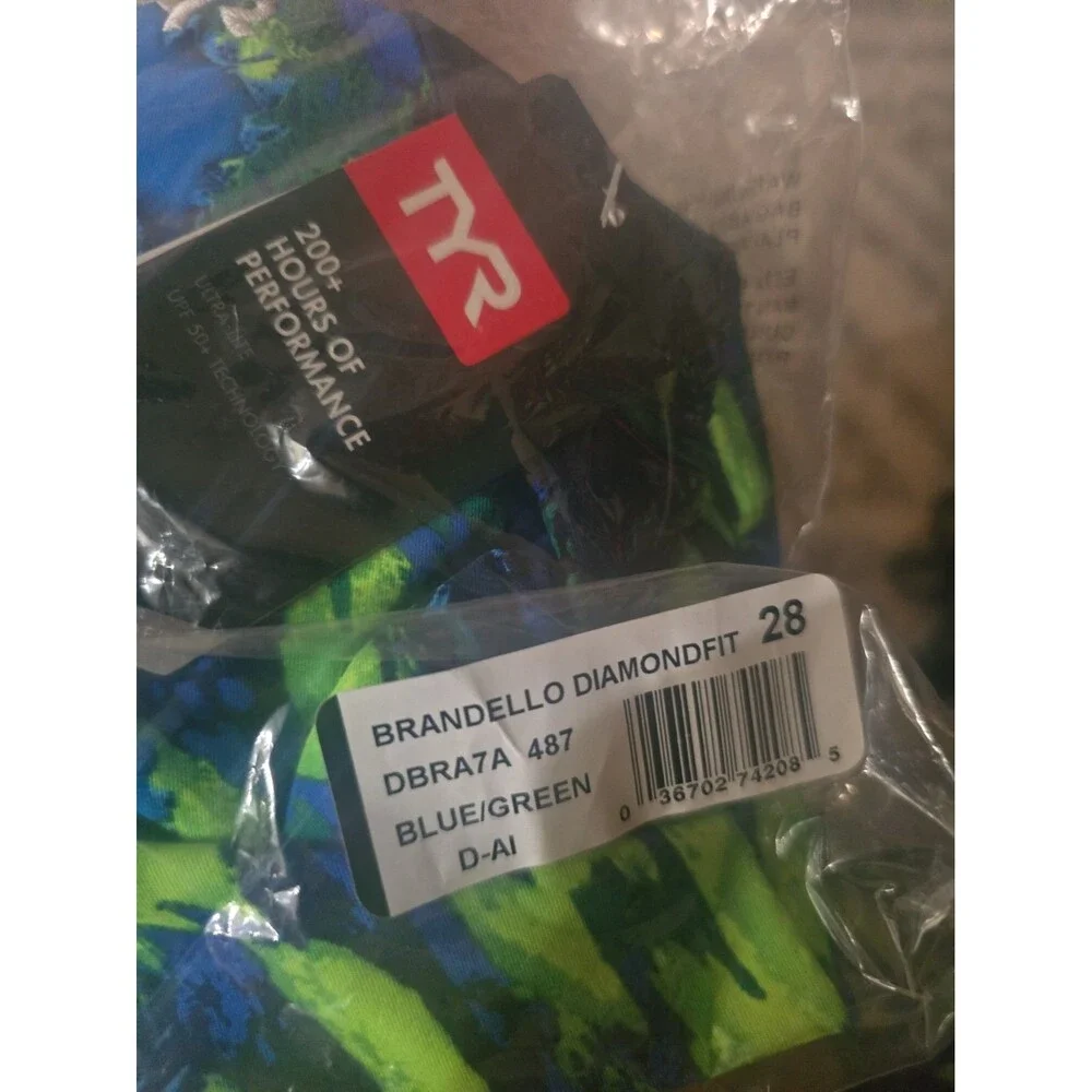 TYR DuraFast Lite Brandello Diamondfit 1 Pc Swim Blue/green Womens Sz 28 New